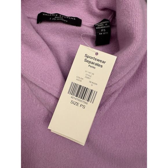Valerie Stevens Purple Two Ply Cashmere Collared Sweater Size Petite Small - Picture 3 of 5